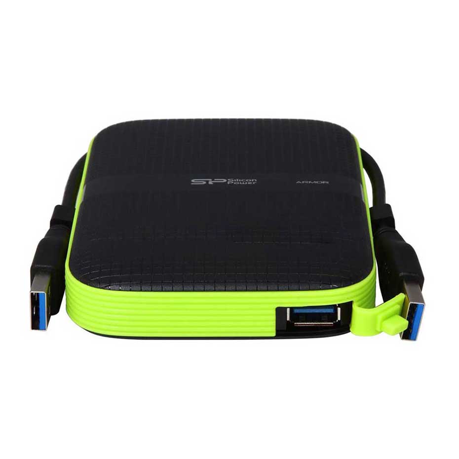 قیمت هارد اکسترنال سیلیکون پاور مدل Silicon Power Armor A60 5TB مشکی سبز +هدیه فلش سیلیکون پاور Touch T01 32GB