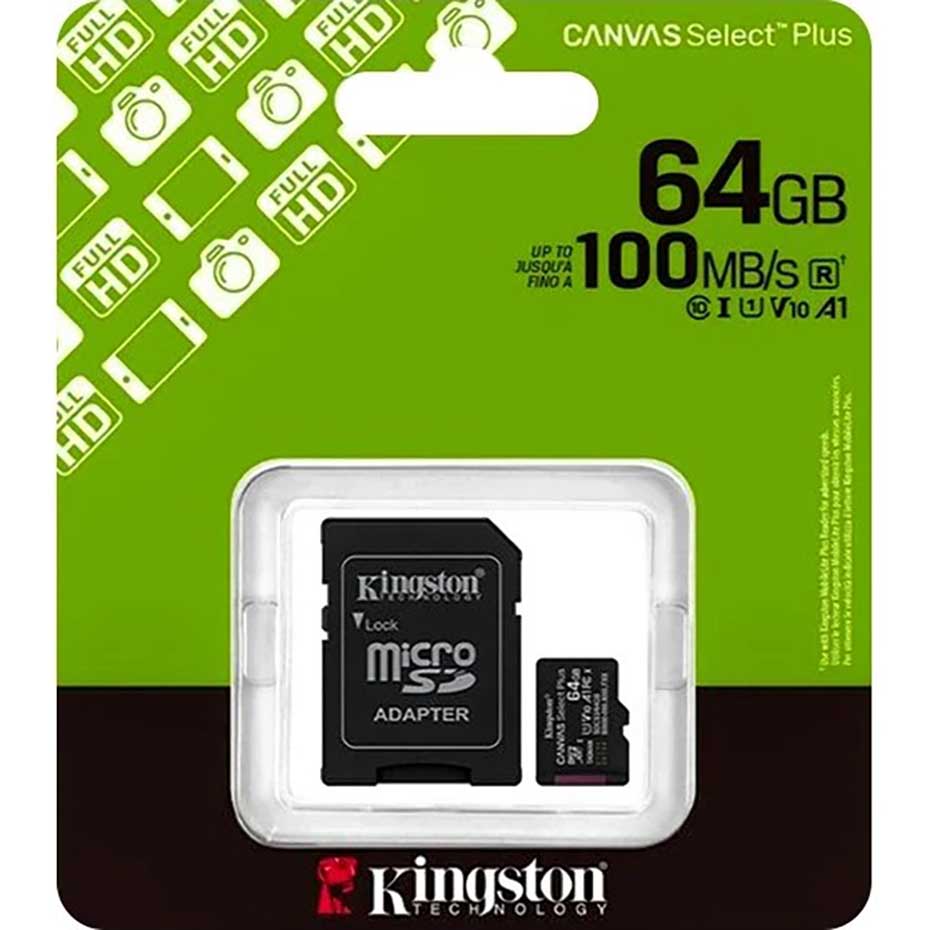 قیمت رم میکرو کینگستون مدل Kingston Canvas Select Plus U1 A1 V10 100MB 64GB