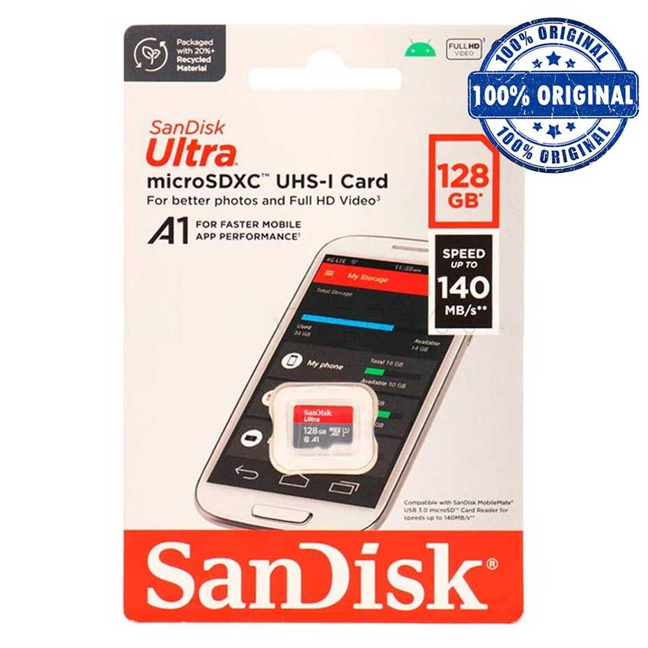 قیمت رم میکرو سندیسک مدل SanDisk Ultra U1 A1 C10 140MB/s 128GB
