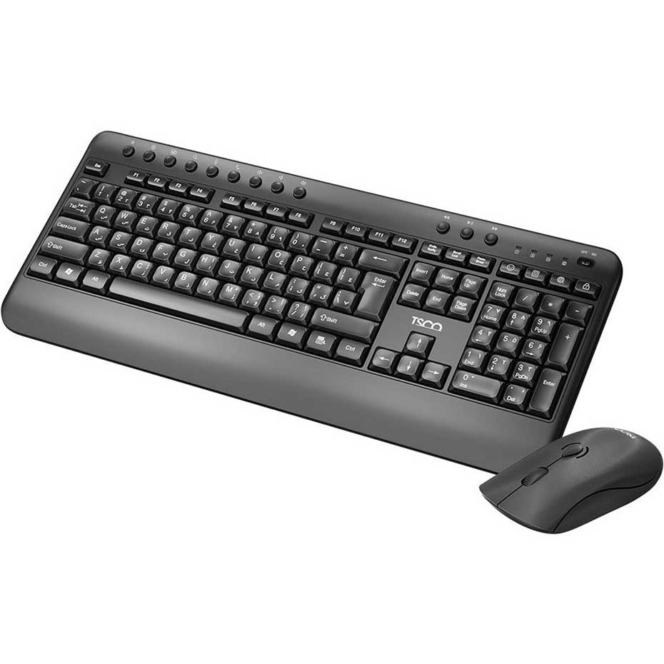ابعاد کیبورد و ماوس بی سیم تسکو مدل TSCO TKM 7029W مشکی