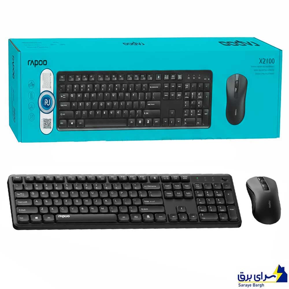 خرید کیبورد و ماوس بی سیم رپو مدل RAPOO X2100 مشکی