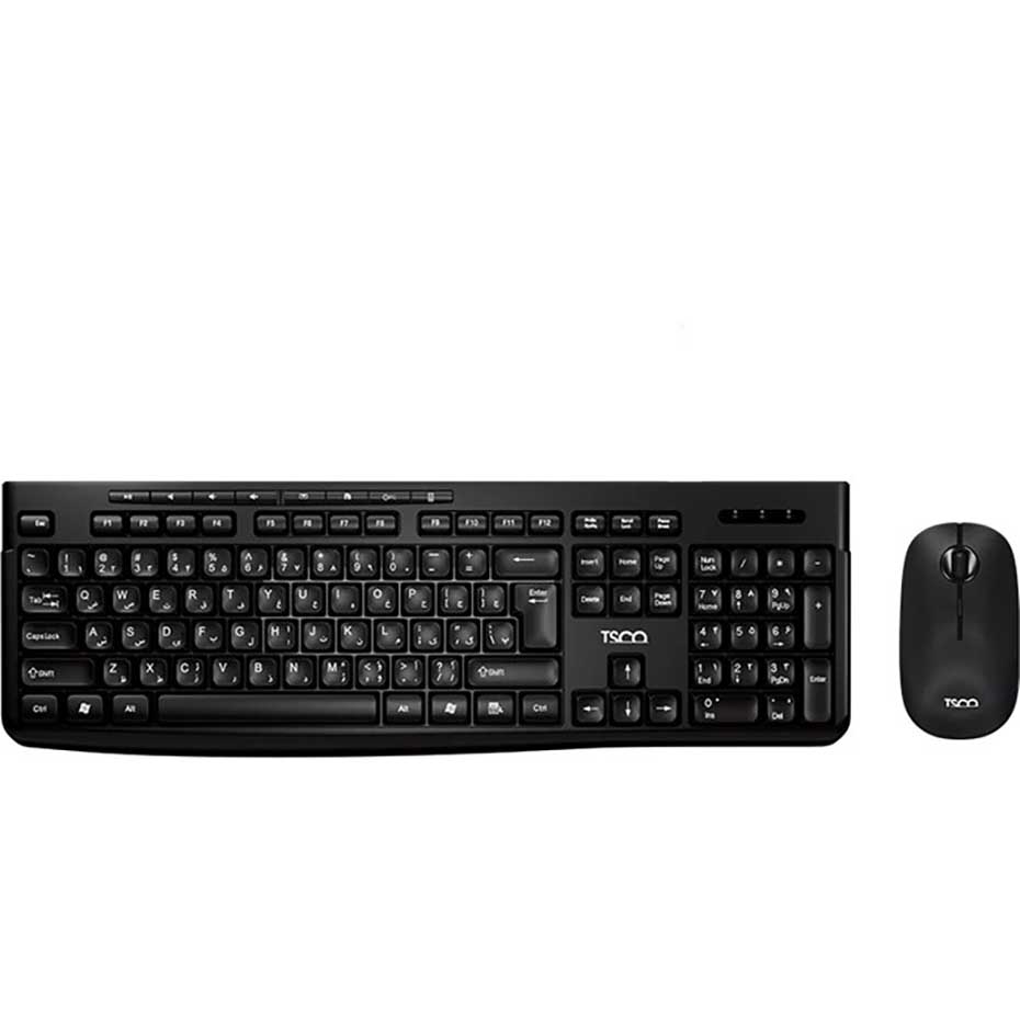 قیمت کیبورد و ماوس بی سیم تسکو مدل TSCO TKM 7027W مشکی