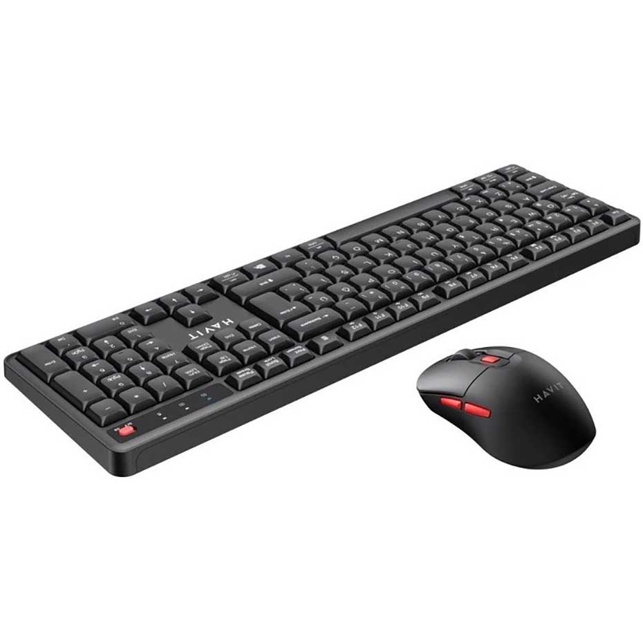 قیمت کیبورد و ماوس بی سیم هویت مدل HAVIT KB261WB مشکی