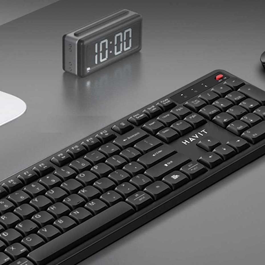 مشخصات کیبورد و ماوس بی سیم هویت مدل HAVIT KB261WB مشکی