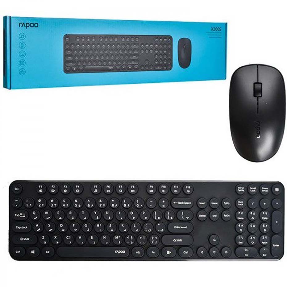 مشخصات کیبورد و ماوس بی سیم رپو مدل RAPOO X260s مشکی