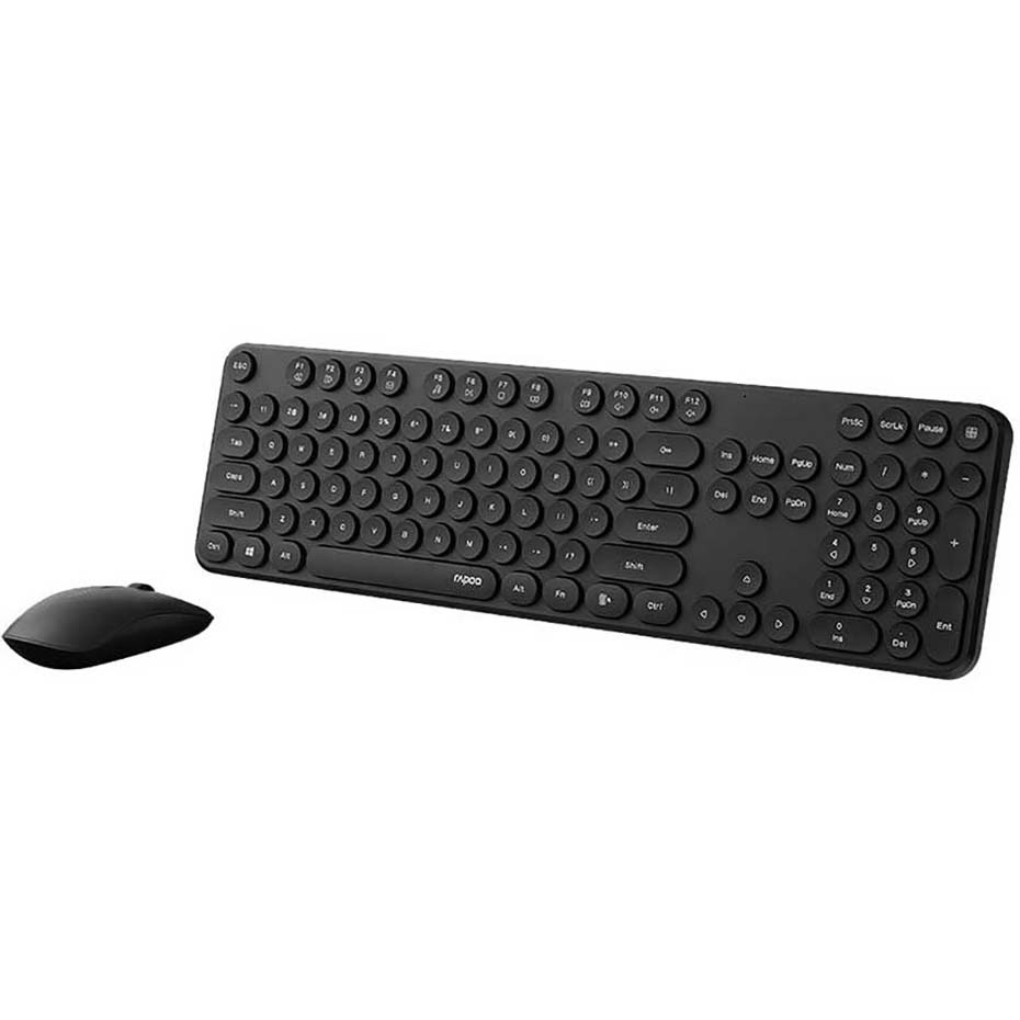 ابعاد کیبورد و ماوس بی سیم رپو مدل RAPOO X260s مشکی