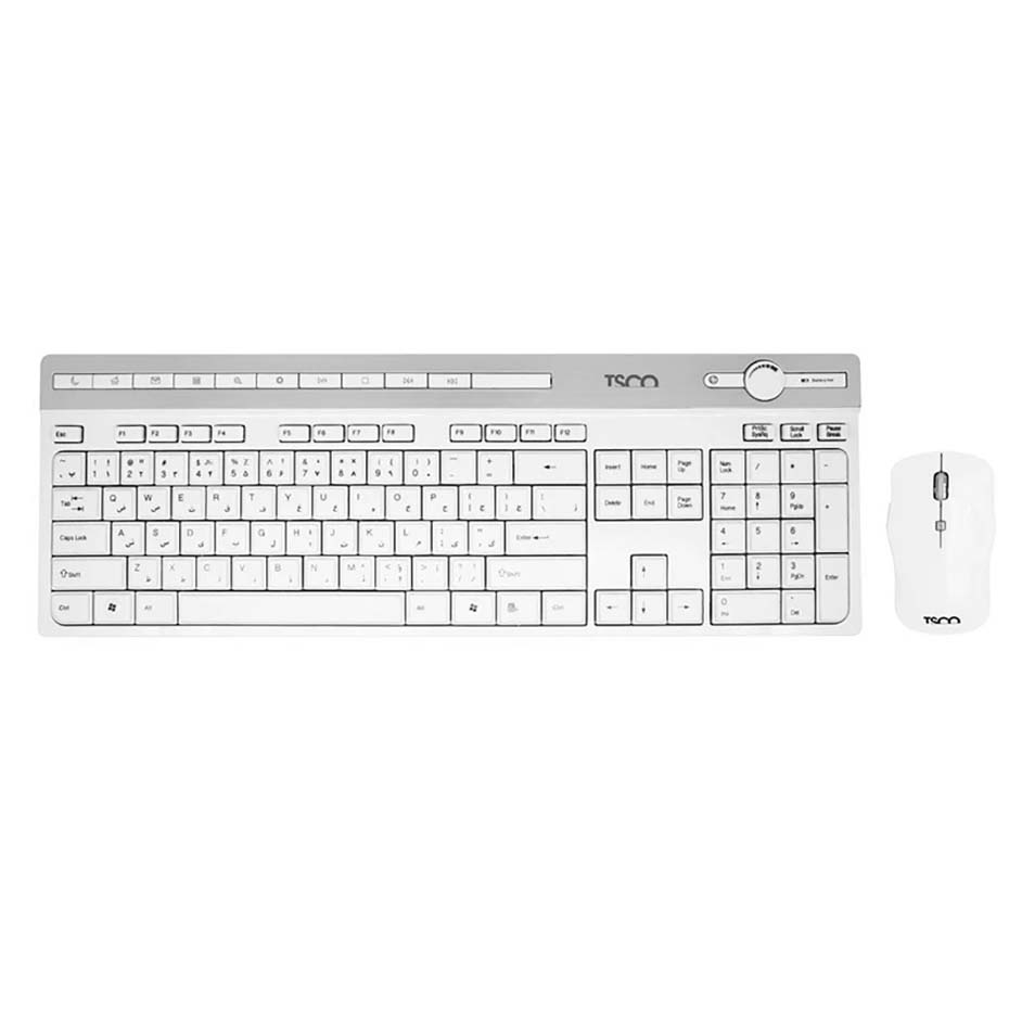 مشخصات کیبورد و ماوس بی سیم تسکو مدل TSCO TKM 7106W سفید