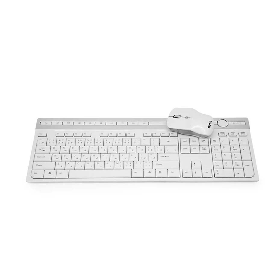 ابعاد کیبورد و ماوس بی سیم تسکو مدل TSCO TKM 7106W سفید