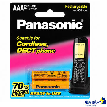 باتری تلفن نیم قلمی شارژی 630 میلی آمپر پاناسونیک Panasonic کارتی
