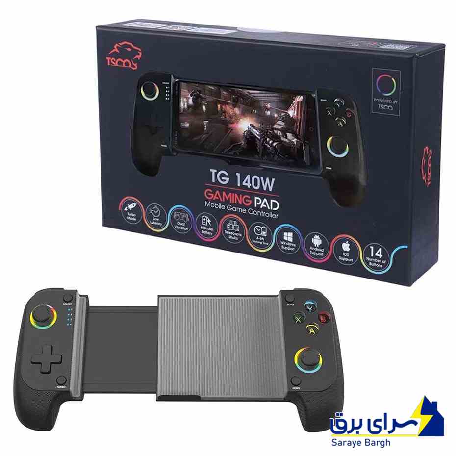 خرید دسته بازی موبایل بی سیم تسکو مدل TSCO TG 140W مشکی