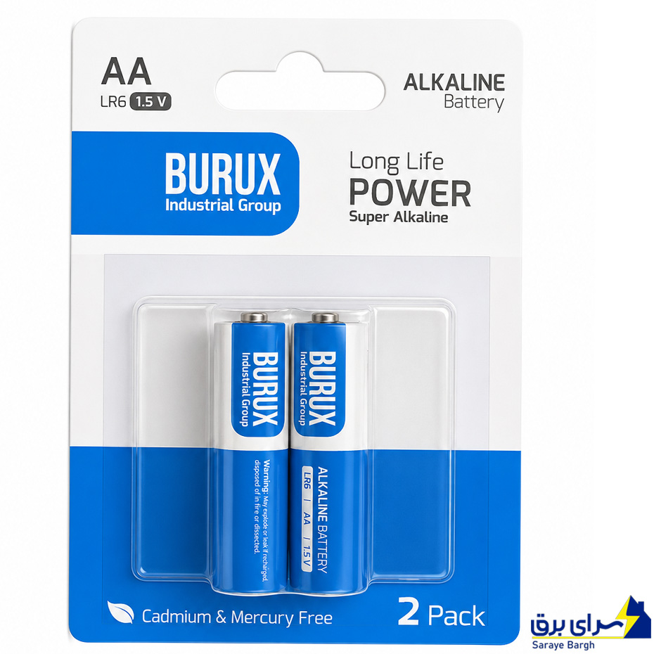 قیمت باتری قلمی بروکس مدل آلکالین Alkaline بسته 2 عددی کارتی