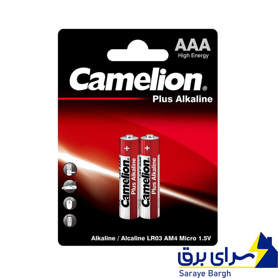 خریدباتری نیم‌قلمی 1.5 ولت کملیون مدل PLUS Alkaline بسته 2 عددی