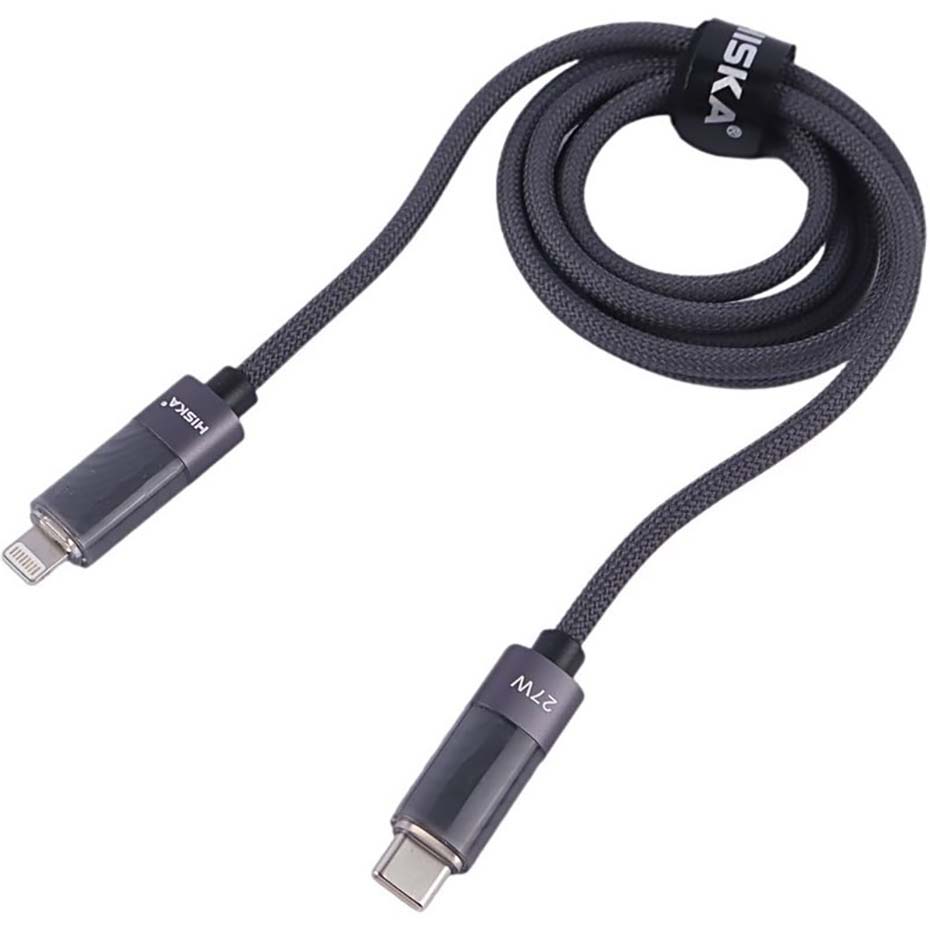 قیمت کابل شارژ تایپ سی به لایتنینگ هیسکا مدل HISKA LX-821CL USB-C to Lightning 27W