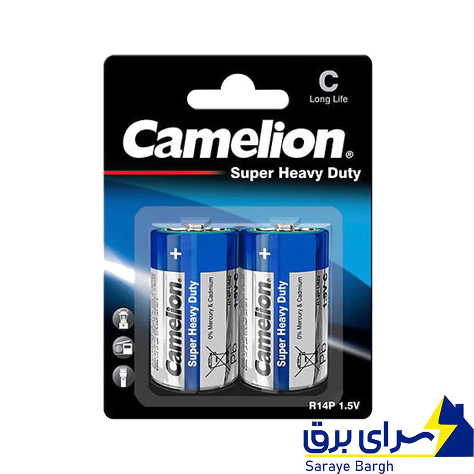 خرید باتری قلمی سایز ی C کملیون 2 عددی SUPER HEAVY DUTY