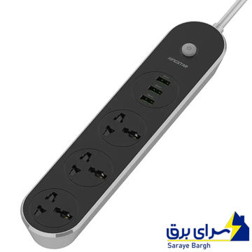 خرید چند راهی برق و USB کینگ استار مدل KPS5115