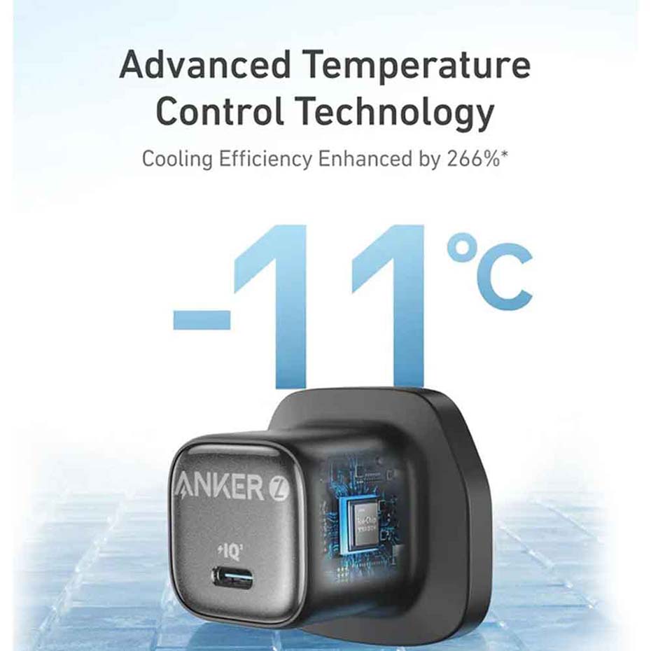 مشخصات کلگی شارژر انکر مدل ANKER ZOLO A2698K11 UK 3-Pin PD 30W مشکی