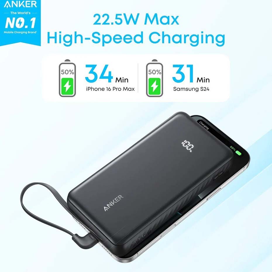 قیمت پاوربانک انکر مدل ANKER Zolo A110EH11 20000mAh 22.5W مشکی