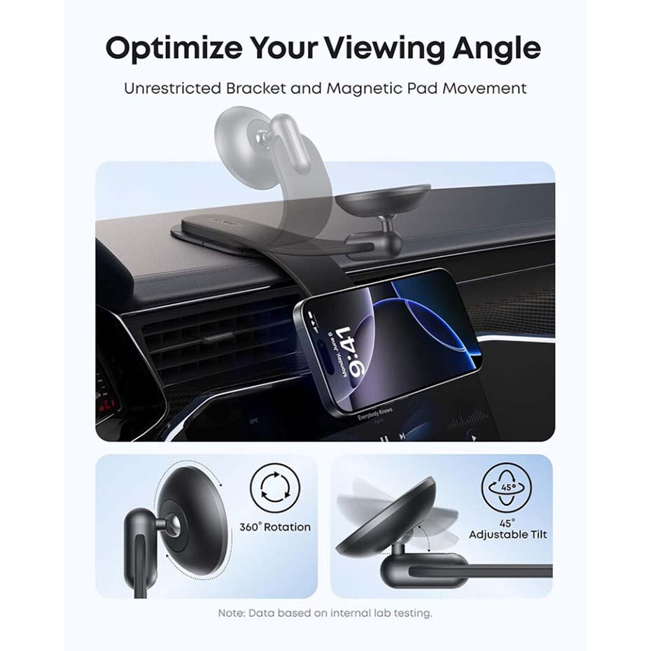 ابعاد هولدر موبایل جداشدنی انکر مدل ANKER NANO A9110H11 Car Mount 360°