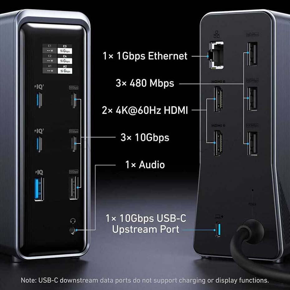 قیمت شارژر رومیزی چند منظوره انکر مدل ANKER A83B62A1 PD 14in1 160W مشکی