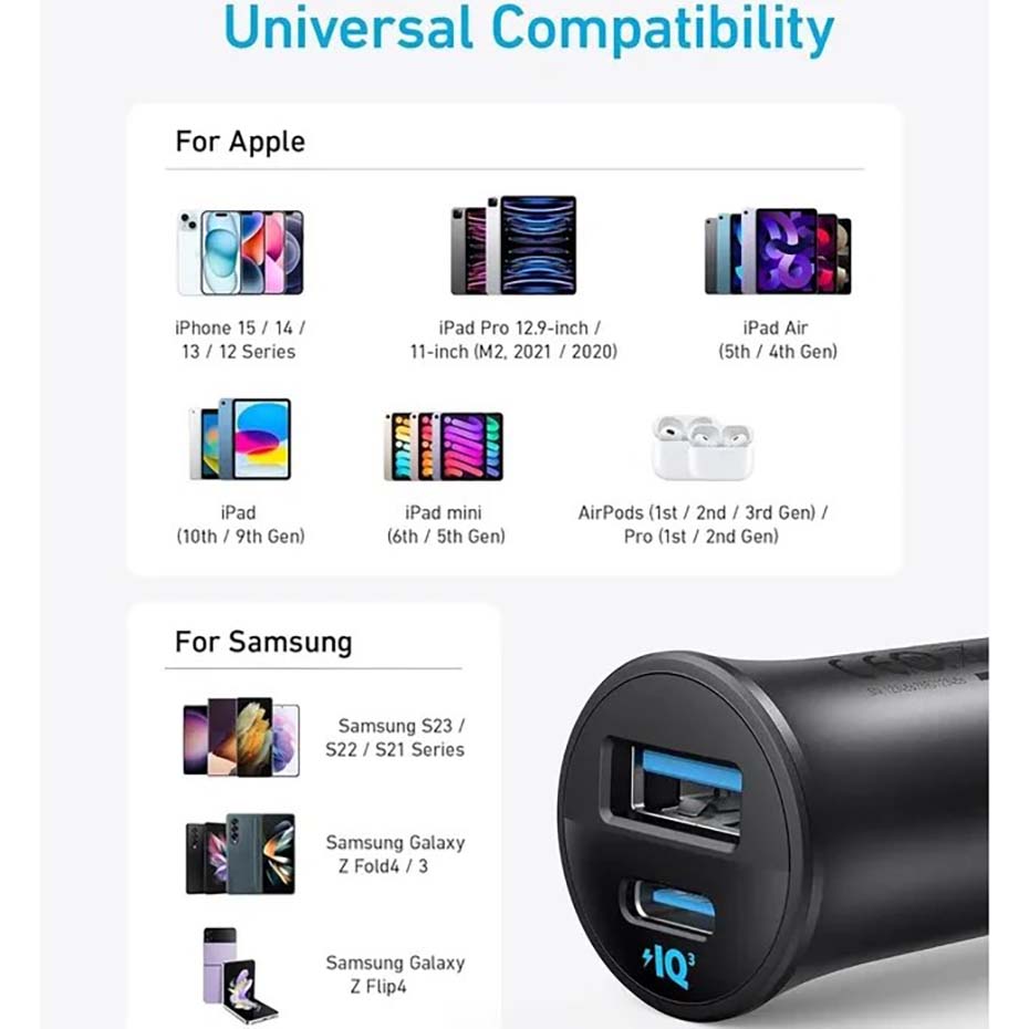 قیمت شارژر فندکی انکر مدل ANKER A2741H11 30W مشکی