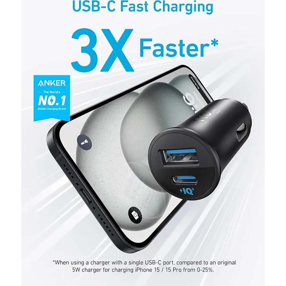 مشخصات شارژر فندکی انکر مدل ANKER A2741H11 30W مشکی