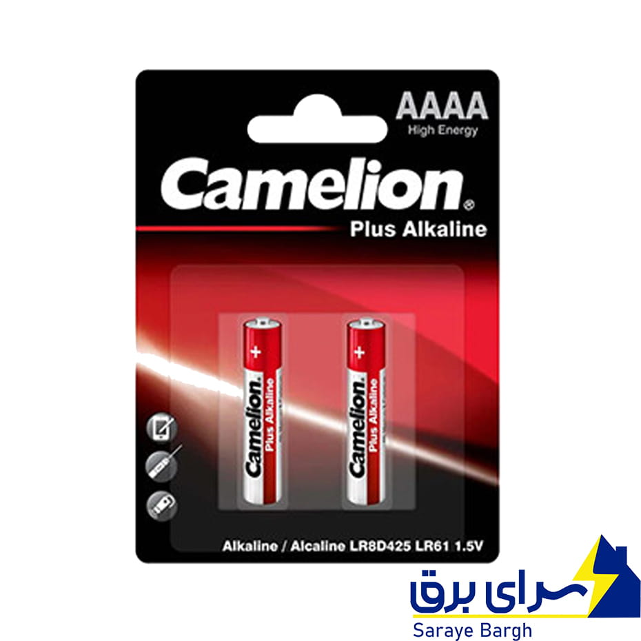 خرید باتری نیم‌ قلمی بلند آلکالاین پلاس کملیون Camelion AAAA مدل LR8D425 بسته ۲ عددی