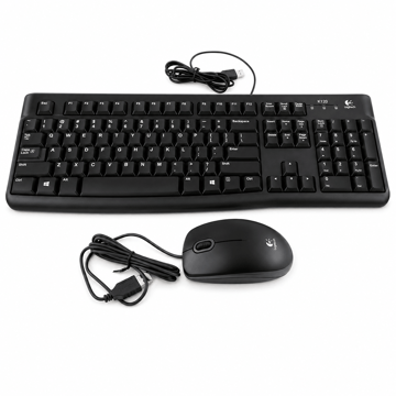 کیبورد و ماوس سیم دار لاجیتک مدل Logitech MK120 مشکی با اتصال USB