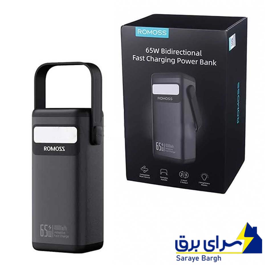خریدابعاد پاوربانک روموس مدل ROMOSS PMT40-182 40000mAh 65W