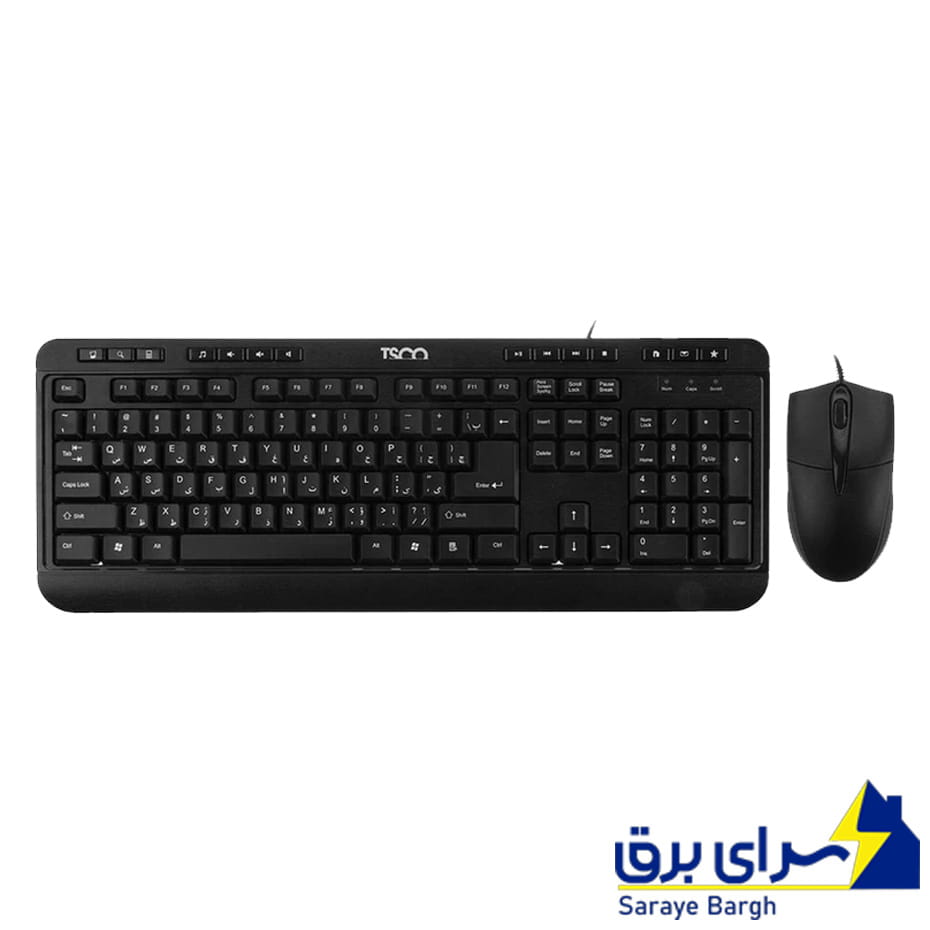 خرید کیبورد و ماوس سیم دار تسکو مدل TSCO TKM 8052