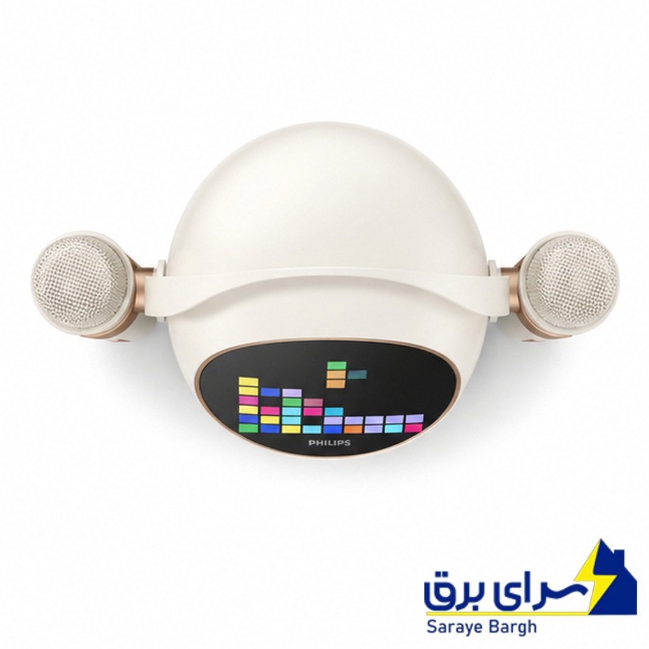  اسپیکر بلوتوثی پرتابل میکروفن دار کارائوکه فیلیپس مدل PHILIPS TAS2509WT سفید