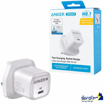 کلگی شارژر انکر مدل ANKER ZOLO A2698K11 UK 3-Pin PD 30W مشکی