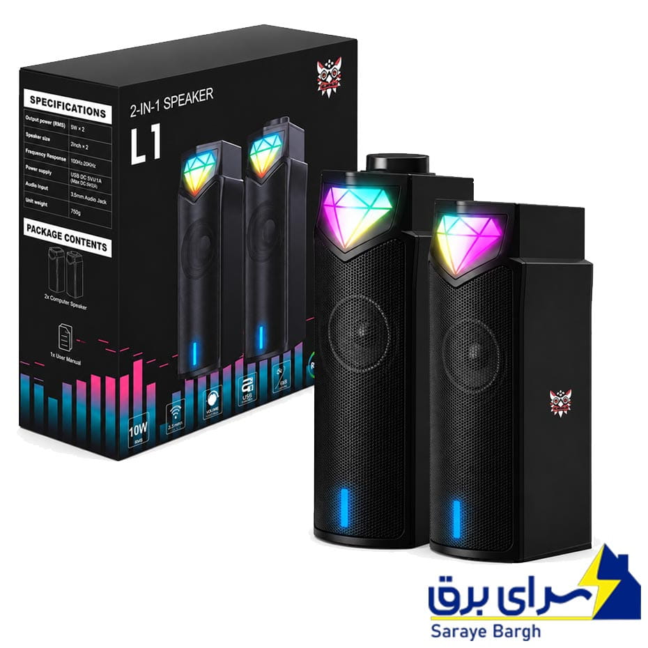 خریداسپیکر دو تکه گیمینگ لپ تاپ اونیکوما مدل ONIKUMA L1 مشکی
