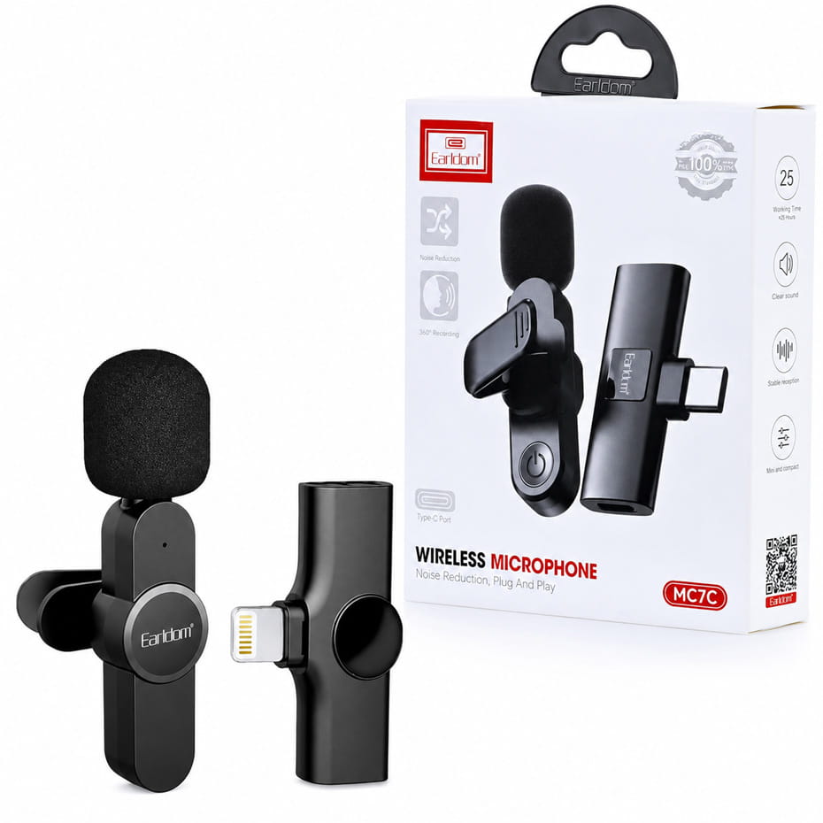 قیمت میکروفن بی سیم یقه ای ارلدام مدل EARLDOM MC7L LIGHTNING