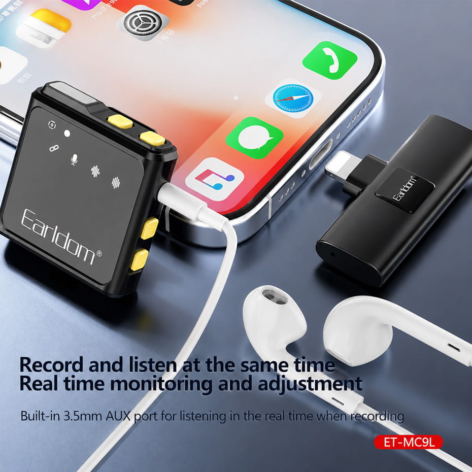 قیمت میکروفن یقه ای بی سیم ارلدام مدل EARLDOM MC9L LIGHTNING