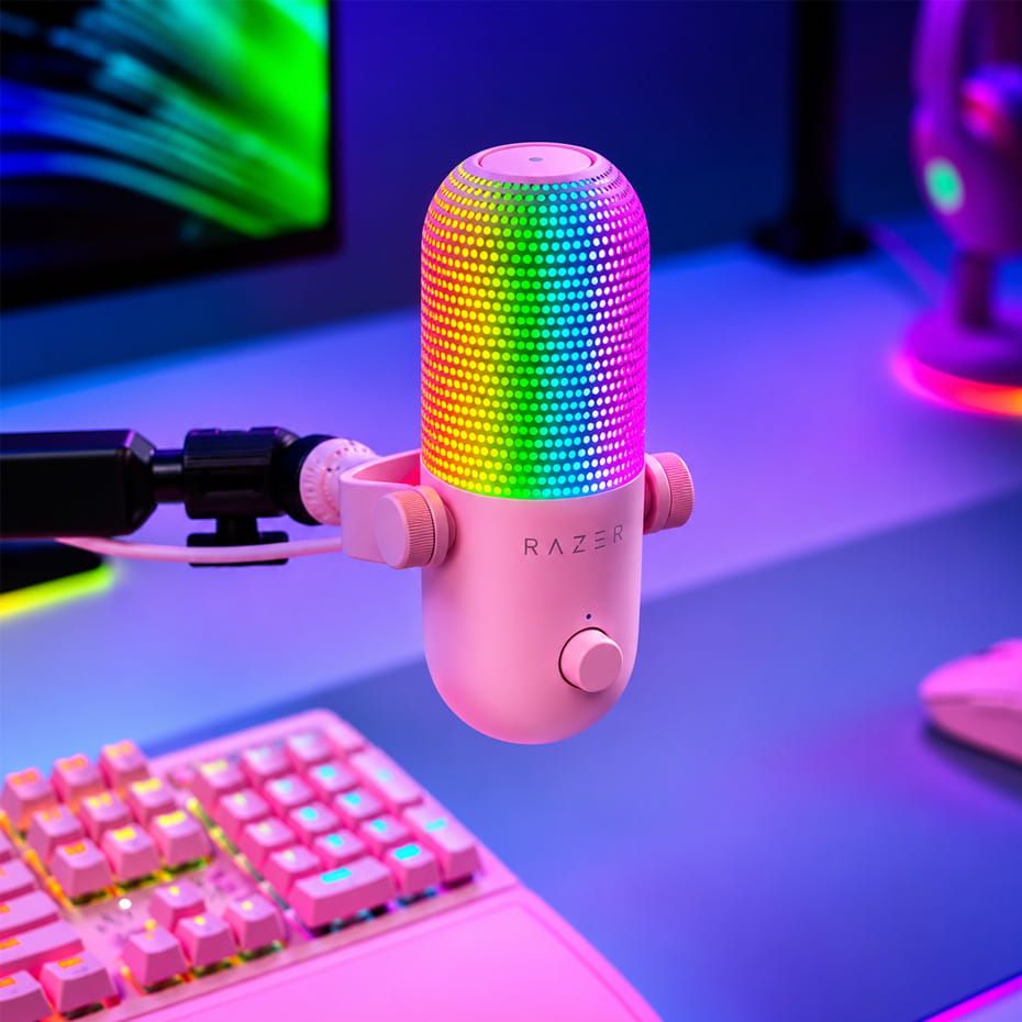 قیمت میکروفن رومیزی گیمینگ ریزر مدل RAZER SEIREN V3 CHROMA صورتی