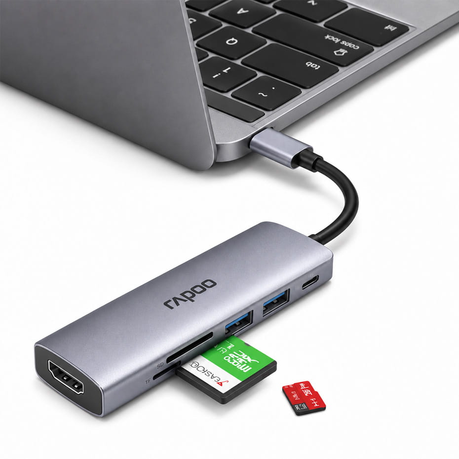 هاب تایپ سی رپو مدل RAPOO XD61 Type-C 6Port