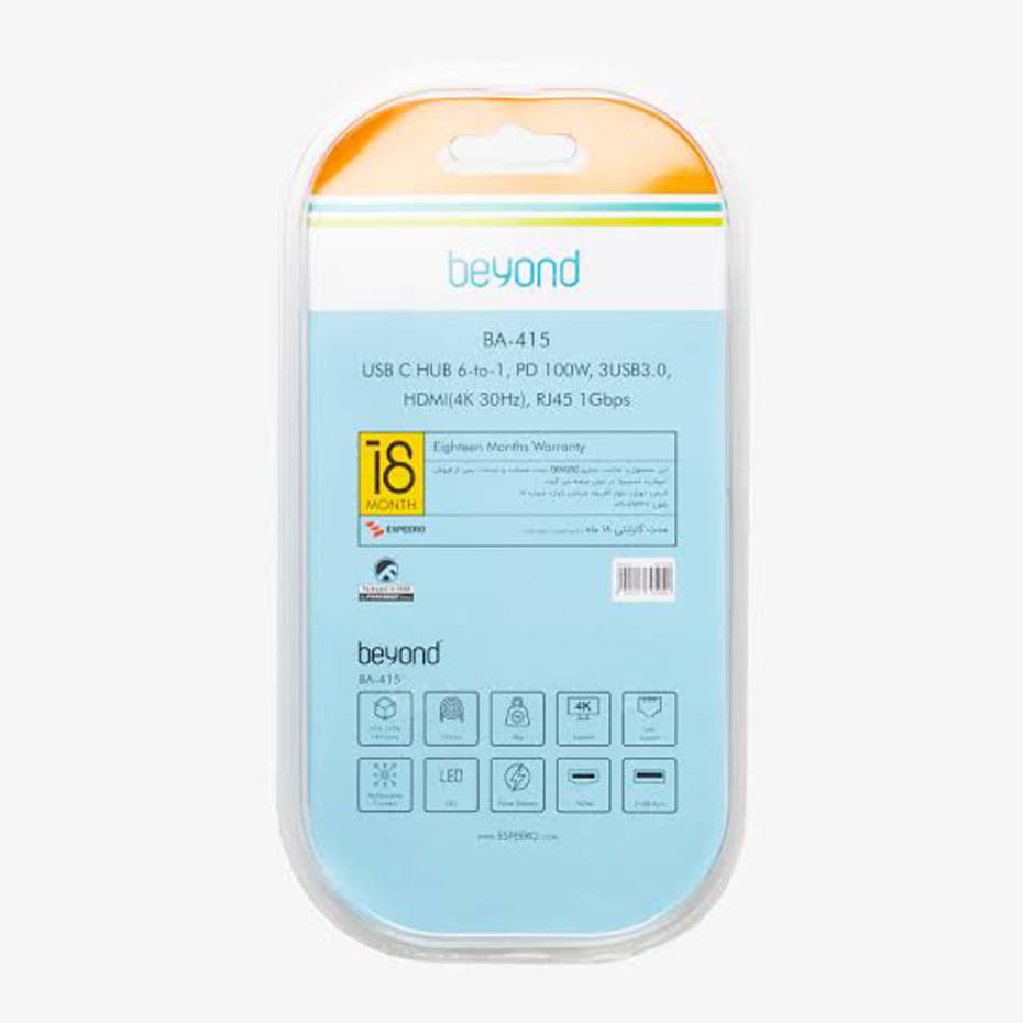 هاب تایپ سی بیاند مدل BEYOND BA-415 6Port
