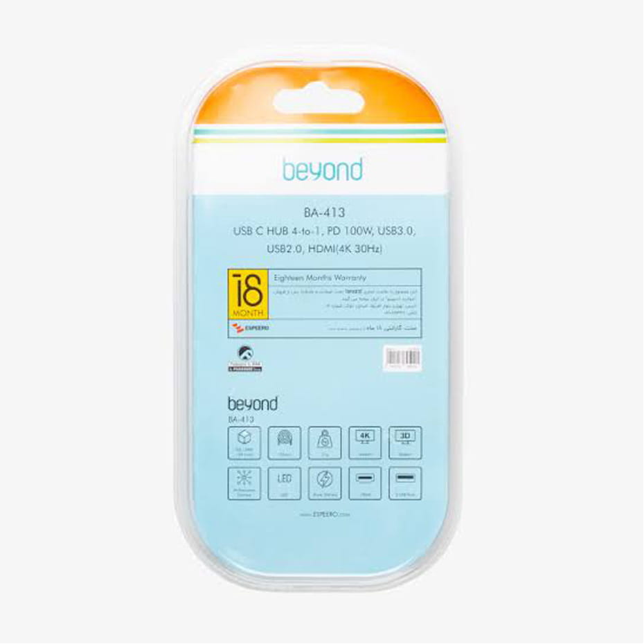 قیمت هاب تایپ سی بیاند مدل BEYOND BA-413 4Port