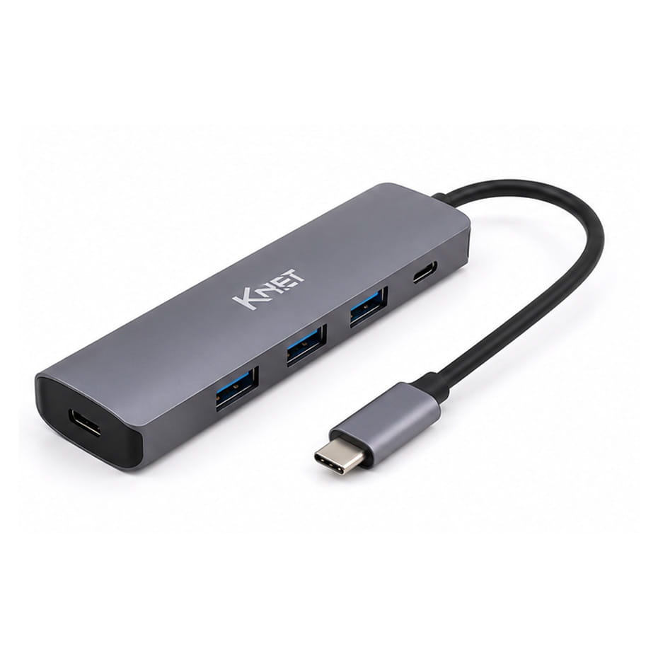 هاب تایپ سی کی نت مدل KNET K-HUCMHC321 4PORT TYPE-C USB 3.0