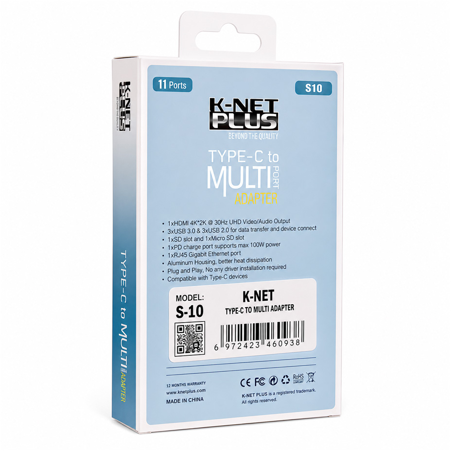 قیمت هاب تایپ سی کی نت پلاس مدل KNET Plus KP-MFCMS407 7*1 S4 TYPE-C