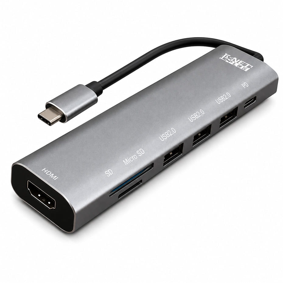 هاب تایپ سی کی نت پلاس مدل KNET Plus KP-MFCMS407 7*1 S4 TYPE-C