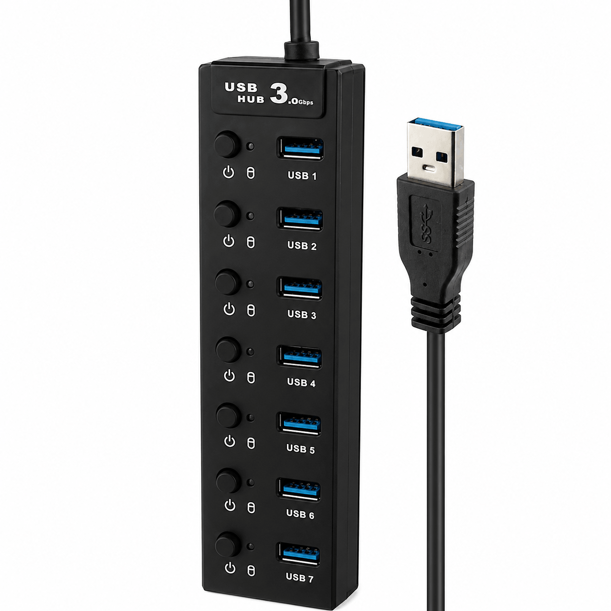 هاب کی نت مدل KNET K-HUAMH 907 1.2M 7Port H9 USB3 کلید دار