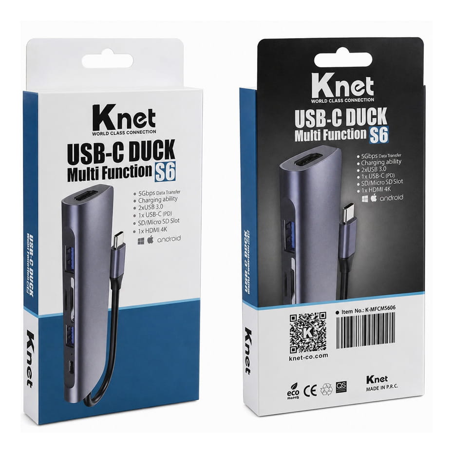 قیمت هاب تایپ سی کی نت KNET K-MFCMS 606 6*1 S6 TYPE-C