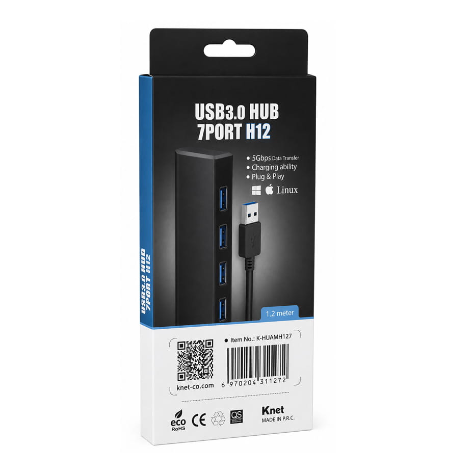 قیمت هاب کی نت مدل KNET K-HUAMH 127 7PORT H12 USB 3.0