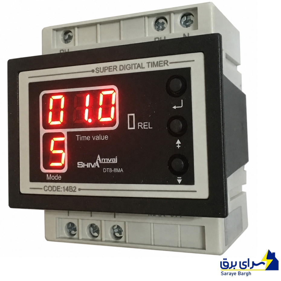 سوپر تایمر دیجیتال تاخیر در قطع و وصل شیوا مدل TB - 8MA کد 14B2