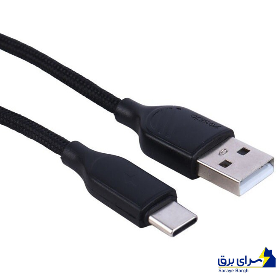 کابل شارژ تایپ سی یسیدو مدل YESIDO CA126 18W مشکی طول 1 متر
