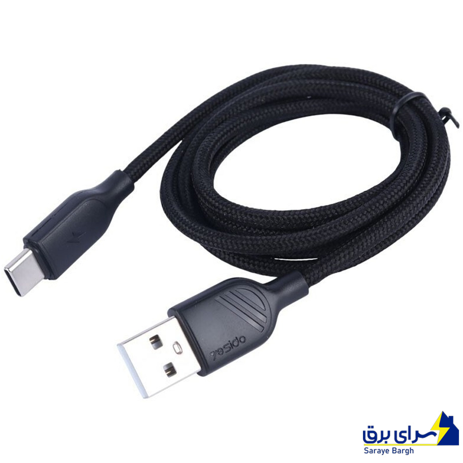 کابل شارژ تایپ سی یسیدو مدل YESIDO CA126 18W مشکی طول 1 متر