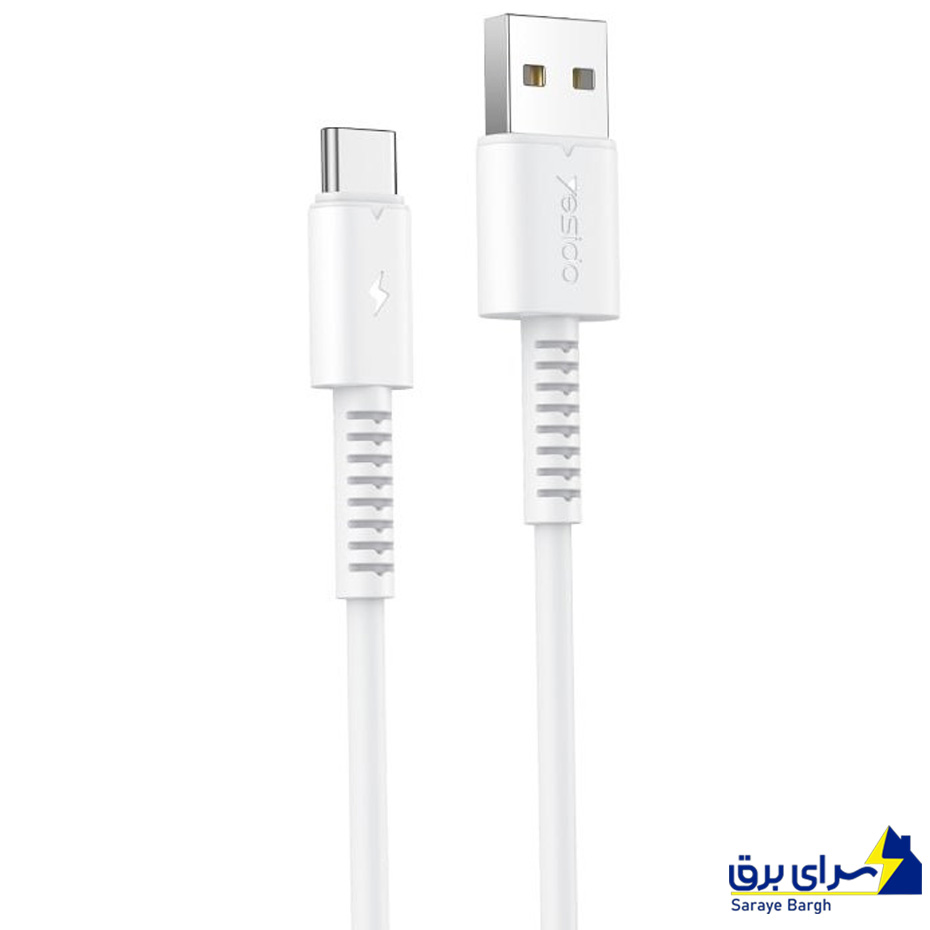 کابل شارژ تایپ سی یسیدو مدل YESIDO CA120C Type-C سفید طول 1 متر