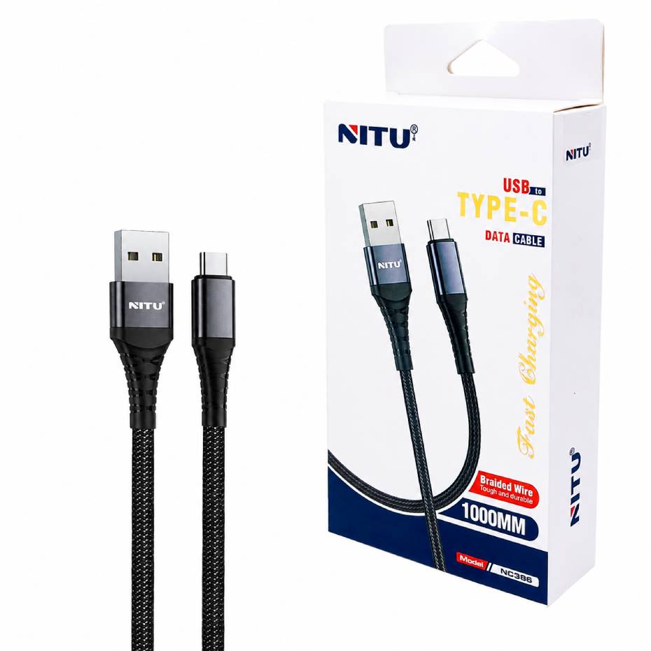 مشخصات کابل شارژ تایپ سی نیتو مدل NITU NC386 طول 1 متر