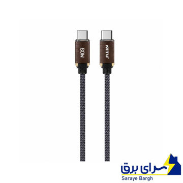 خرید کابل شارژ دو سر تایپ سی نیتو مدل NITU NC362 60W مشکی طول 1 متر